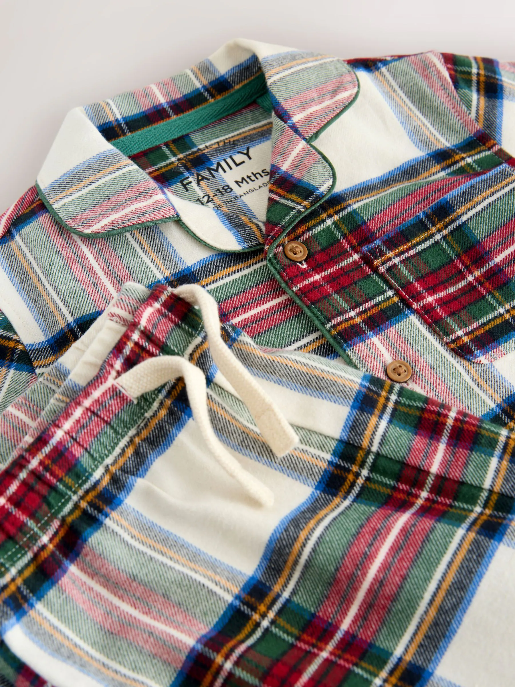 Rood/wit geruit - Matching Family - Kerstpyjama met knoopsluiting (9mnd-16jr)