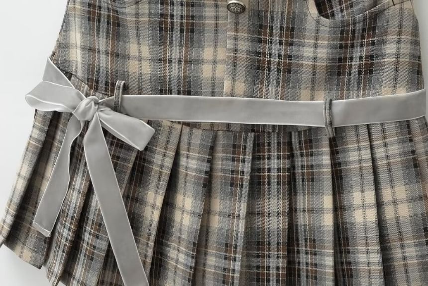Yukis - Mini A-lijn rok met geplooide taille en middelhoge taille