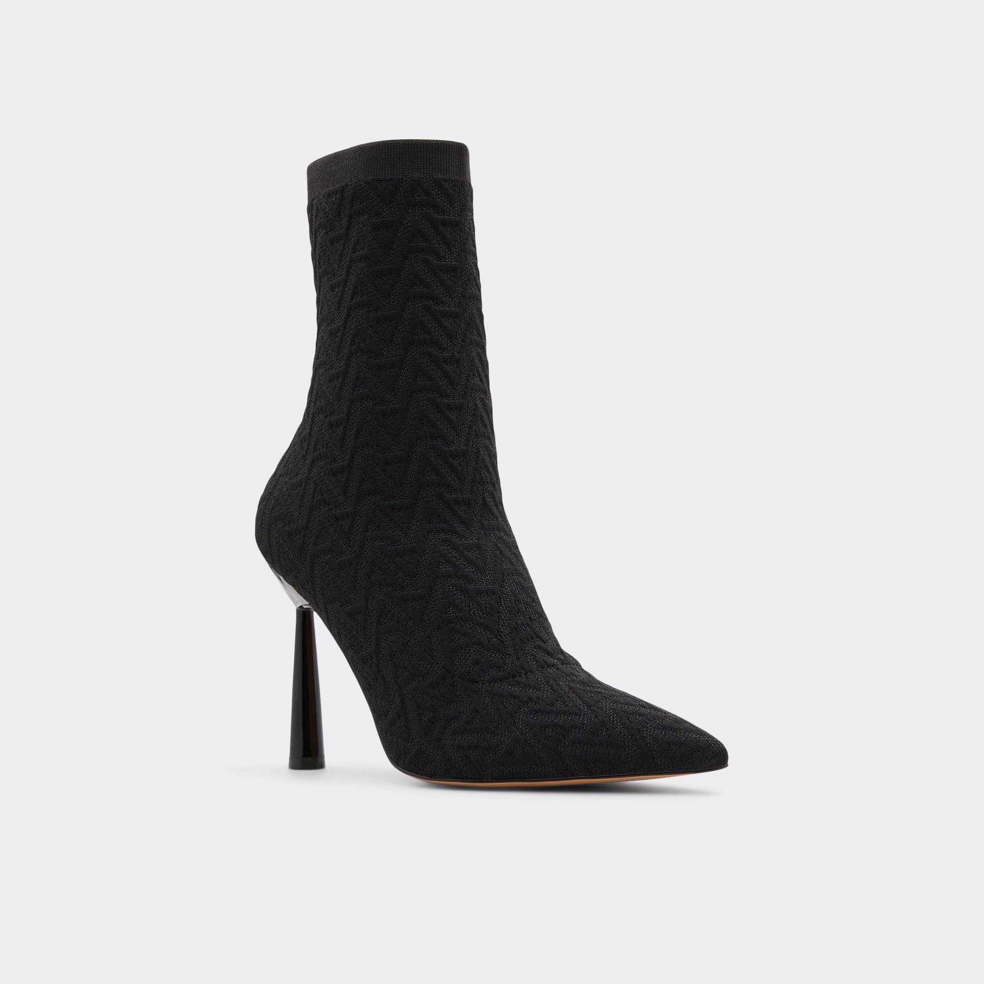 Varsavas Black Textile Knit Women Sock boots