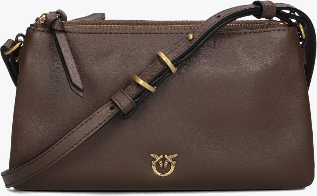 bruine pinko schoudertas double mini
