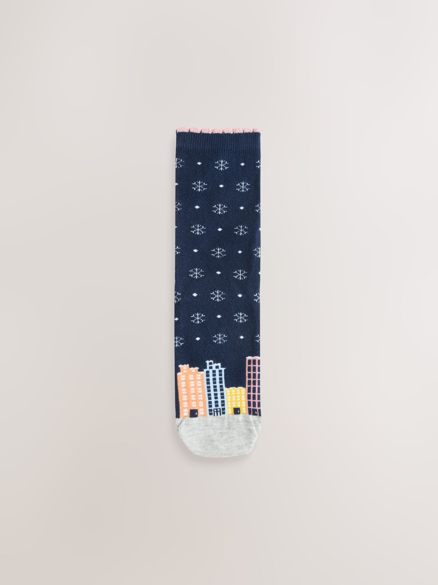 Kerstprint - Set van 4 paar enkelsokken