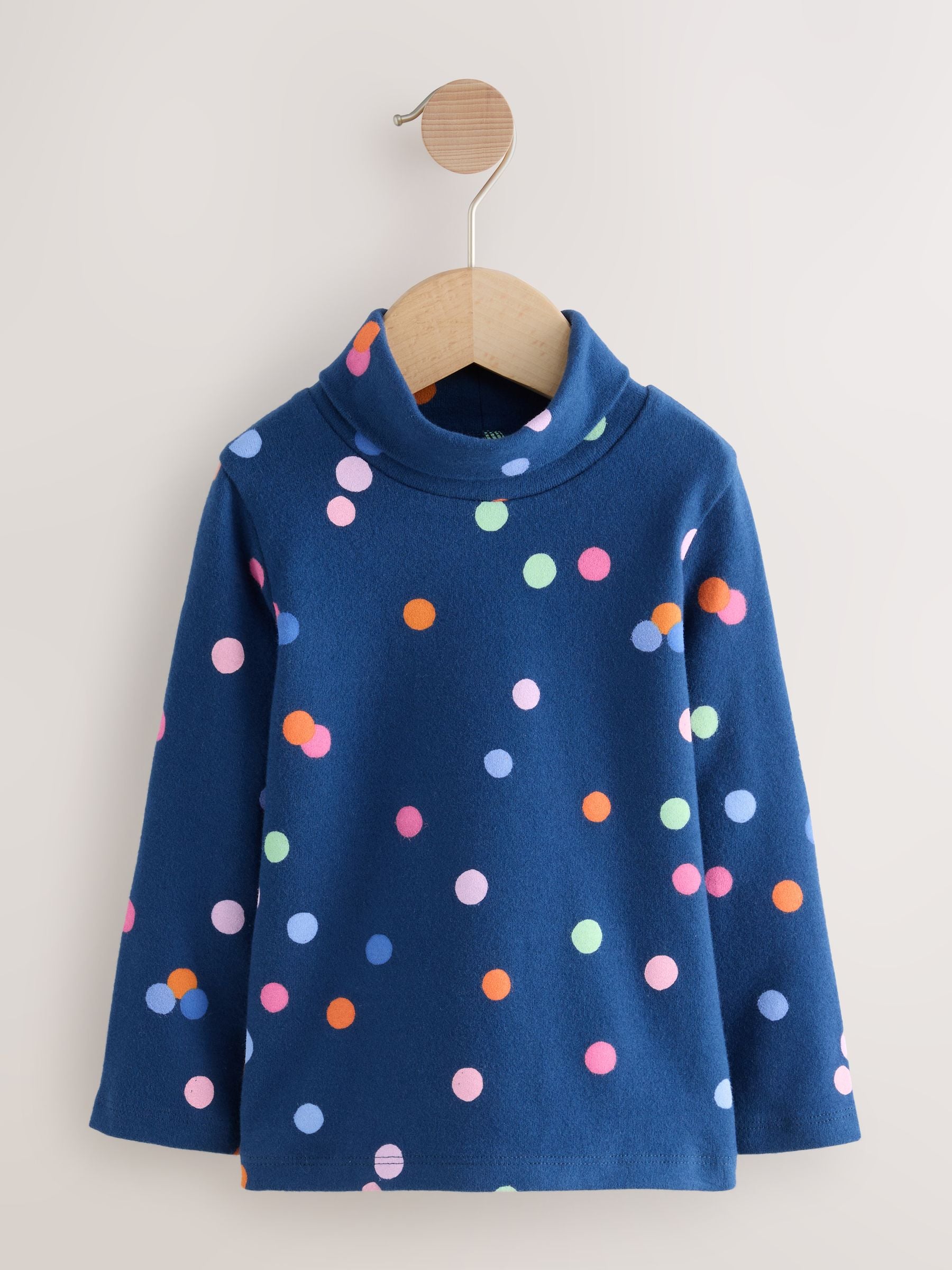 Roze/wit/blauw - Set van 3 tops met rolkraag (3mnd-7jr)