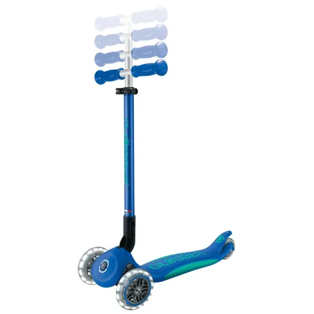 Authentic Sports Globber Primo Foldable Plus Lights dunkelblau-türkis, mit Leuchtrollen