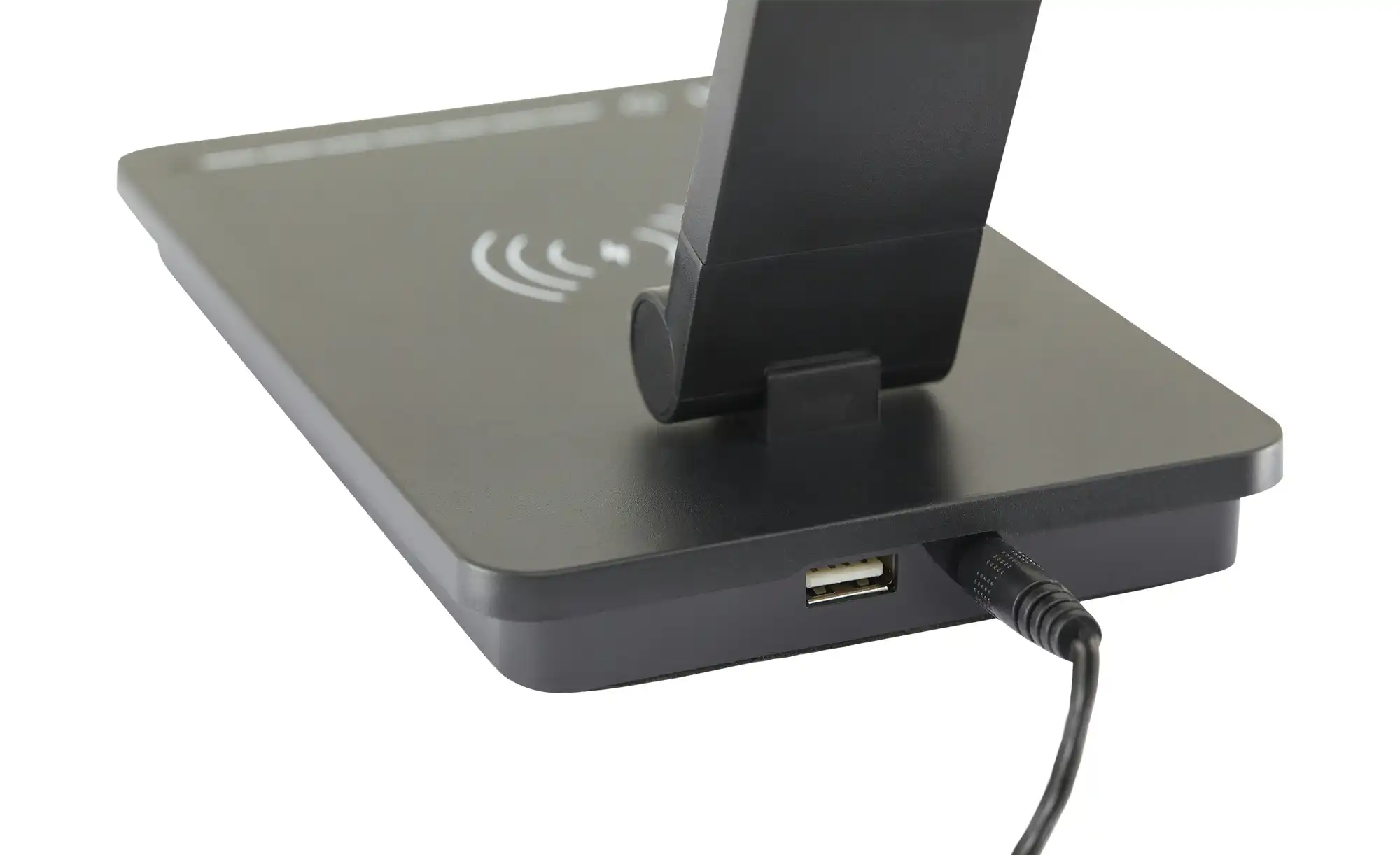 KHG LED-Tischleuchte, schwarz mit Qi-Charger