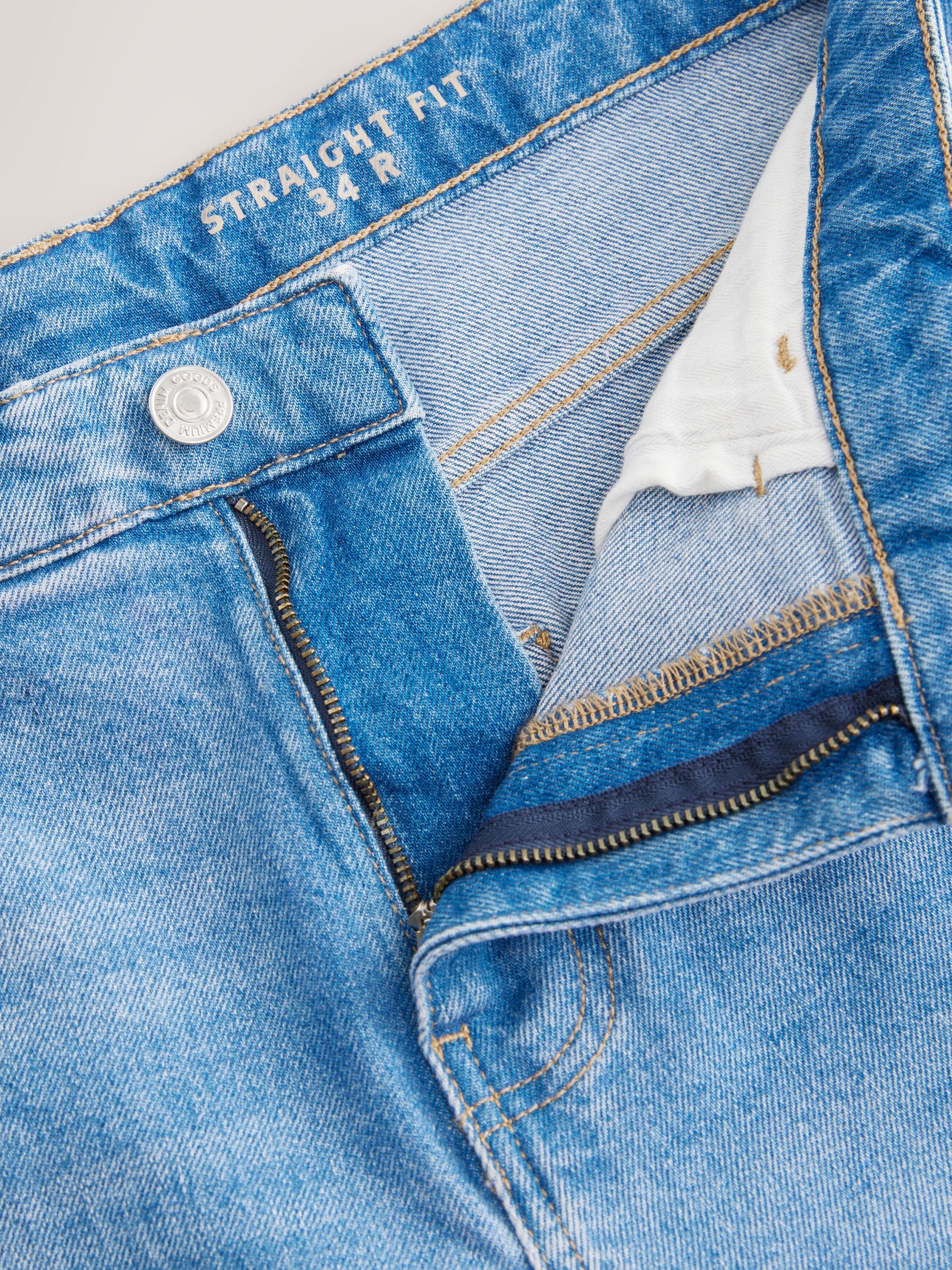 Lichtblauw - Straight fit - Vintage wash denim jeans