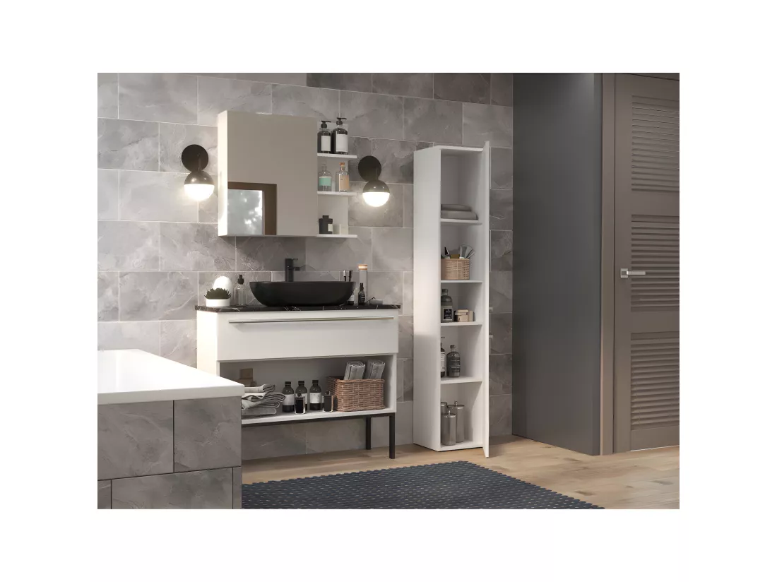 ALMORA | Meuble à chaussures | 85x45x35 cm | Banc à chaussures | Hall Entrée | Rangement chaussures | 4 niches + 2 coussins