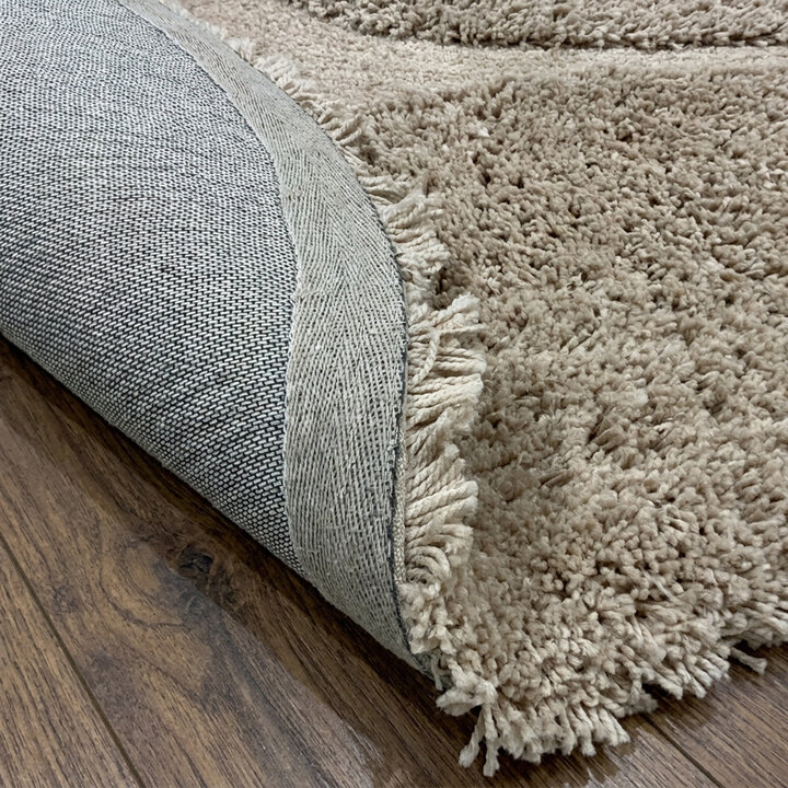 Organisch vloerkleed - Odette Grid Taupe