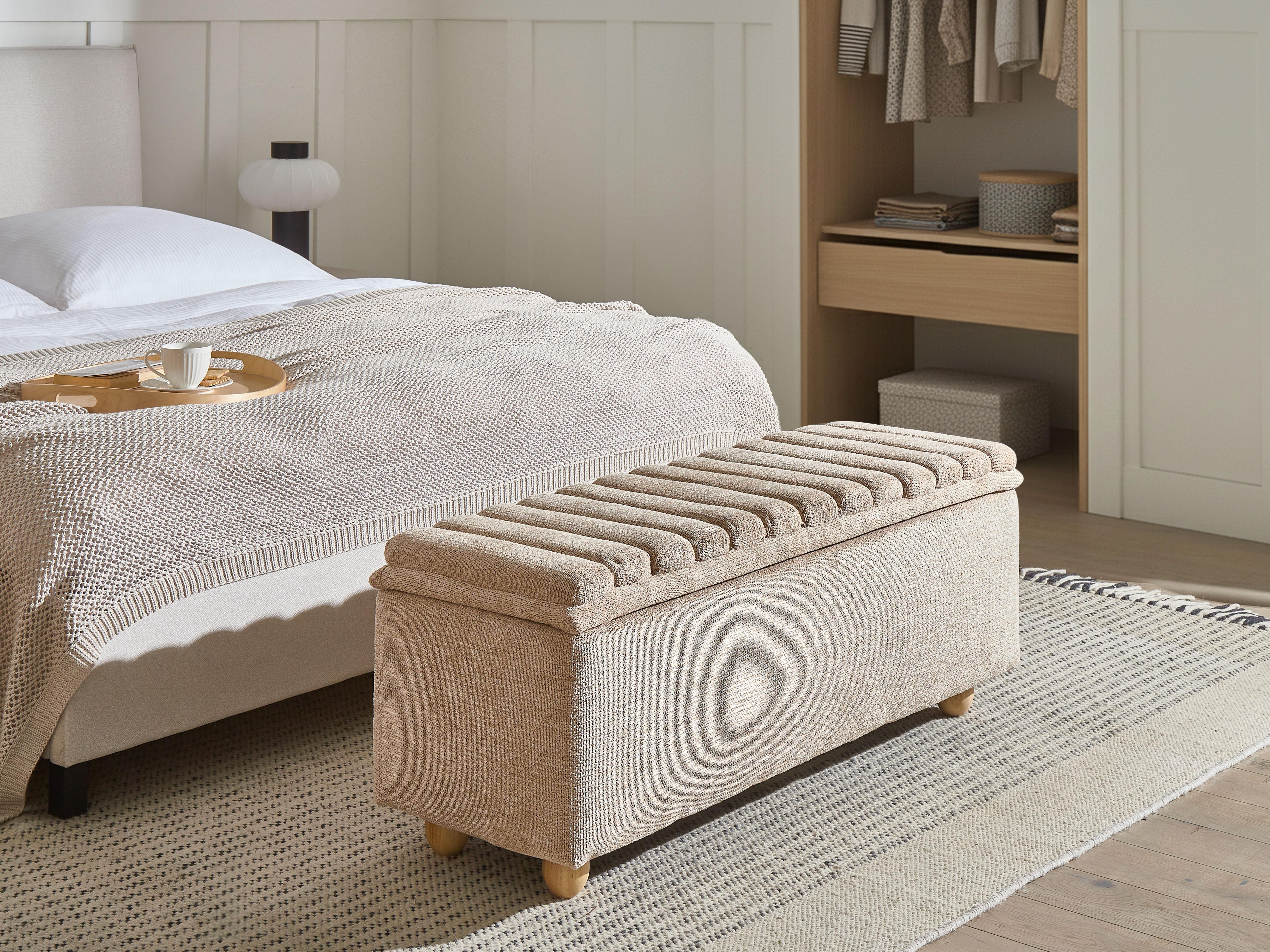 Bankje met opbergruimte SALIDA Stof Beige