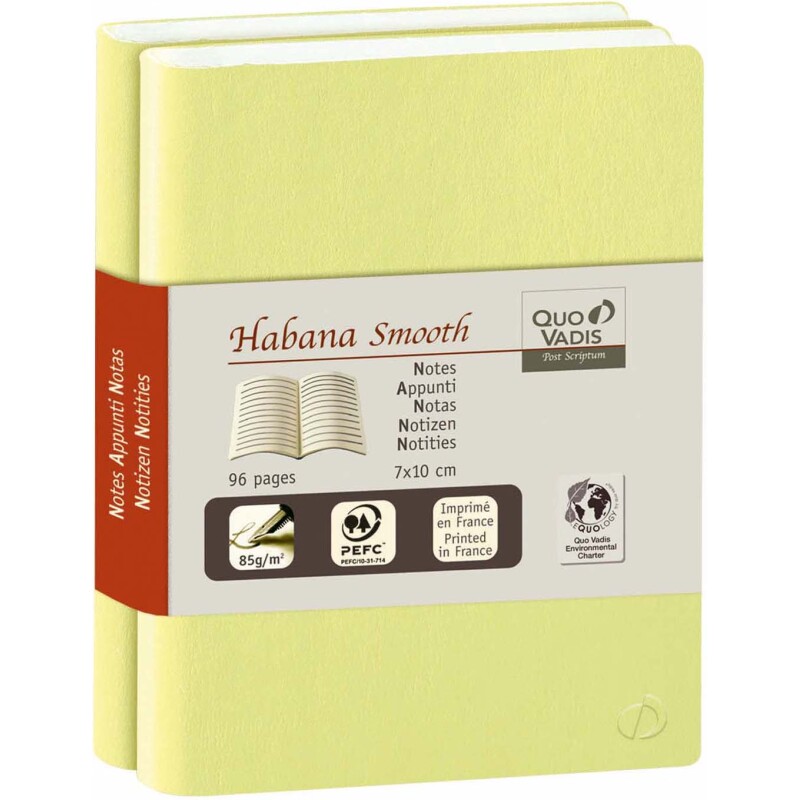 Quo Vadis - Carnet de notes - Habana Smooth - Vert - Pages Lignées - 10x15 cm