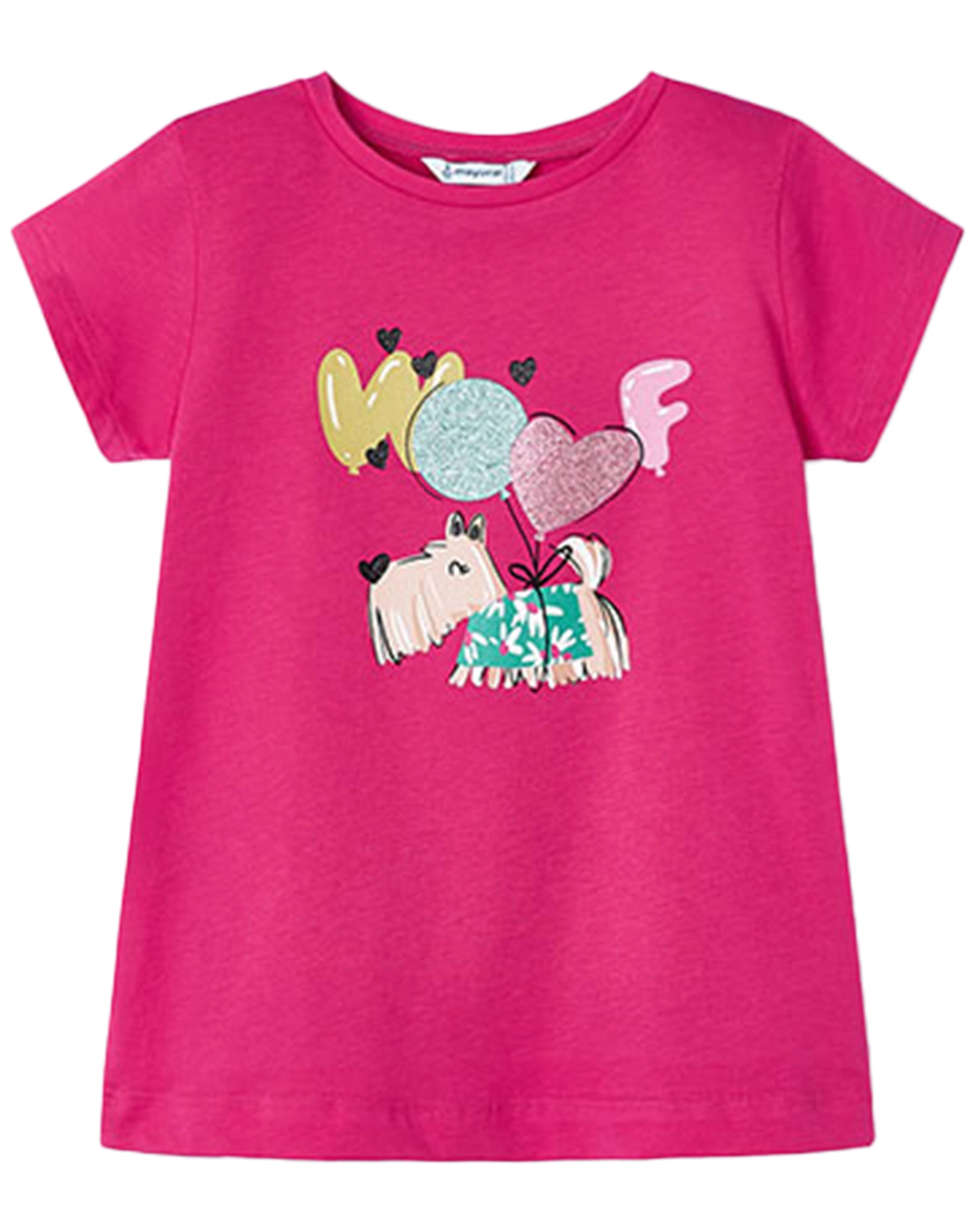 T-Shirt WOOF in fuchsia