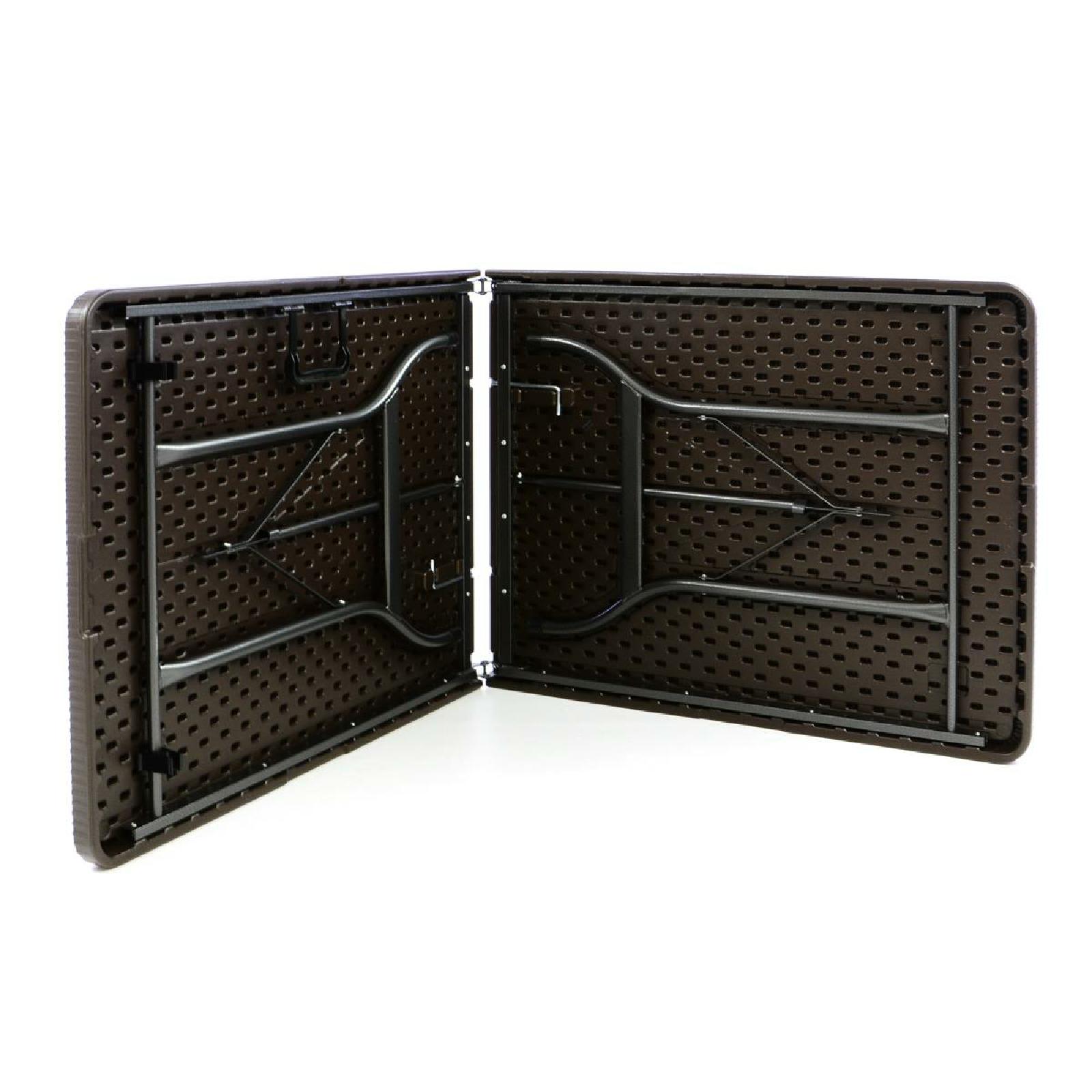 VCM Klapptisch Partytisch Gartentisch Rattan-Optik 180 x 75 cm braun Tragegriff