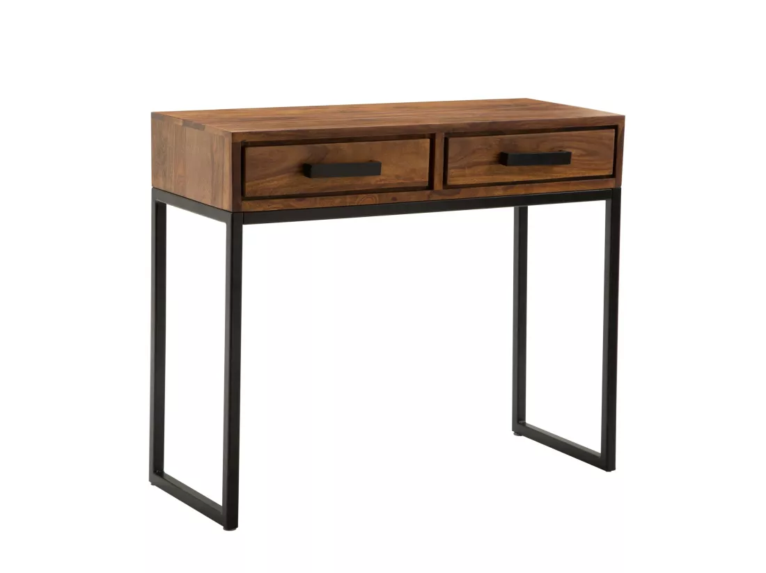 Table Console Bois Massif 90 cm Table d'ordinateur Table du Couloir