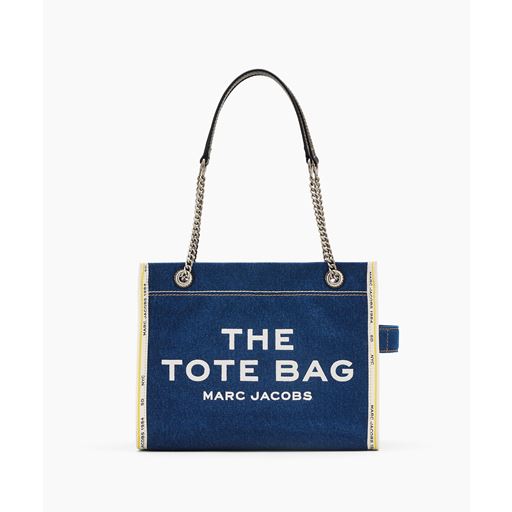 Marc Jacobs The Denim Chain Medium Tote Bag, Dark Wash