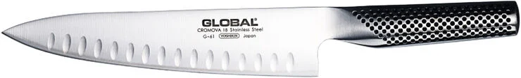 Global G-77 Kokkekniv spids grantonskær stål 20 cm Grå