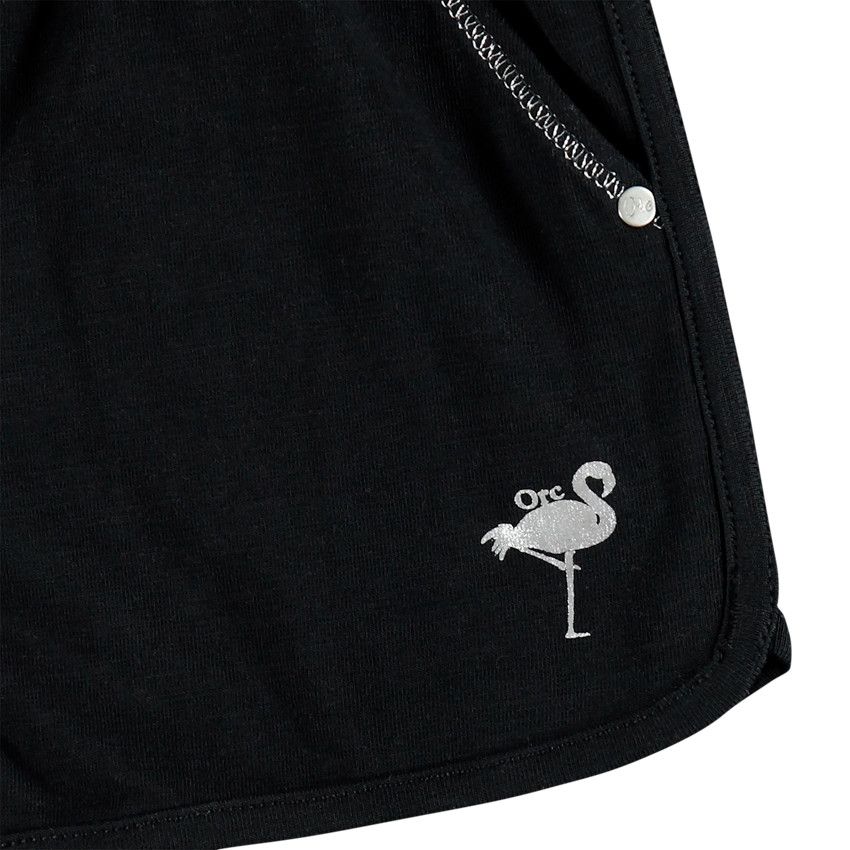 Short en jersey print flamant rose - Noir