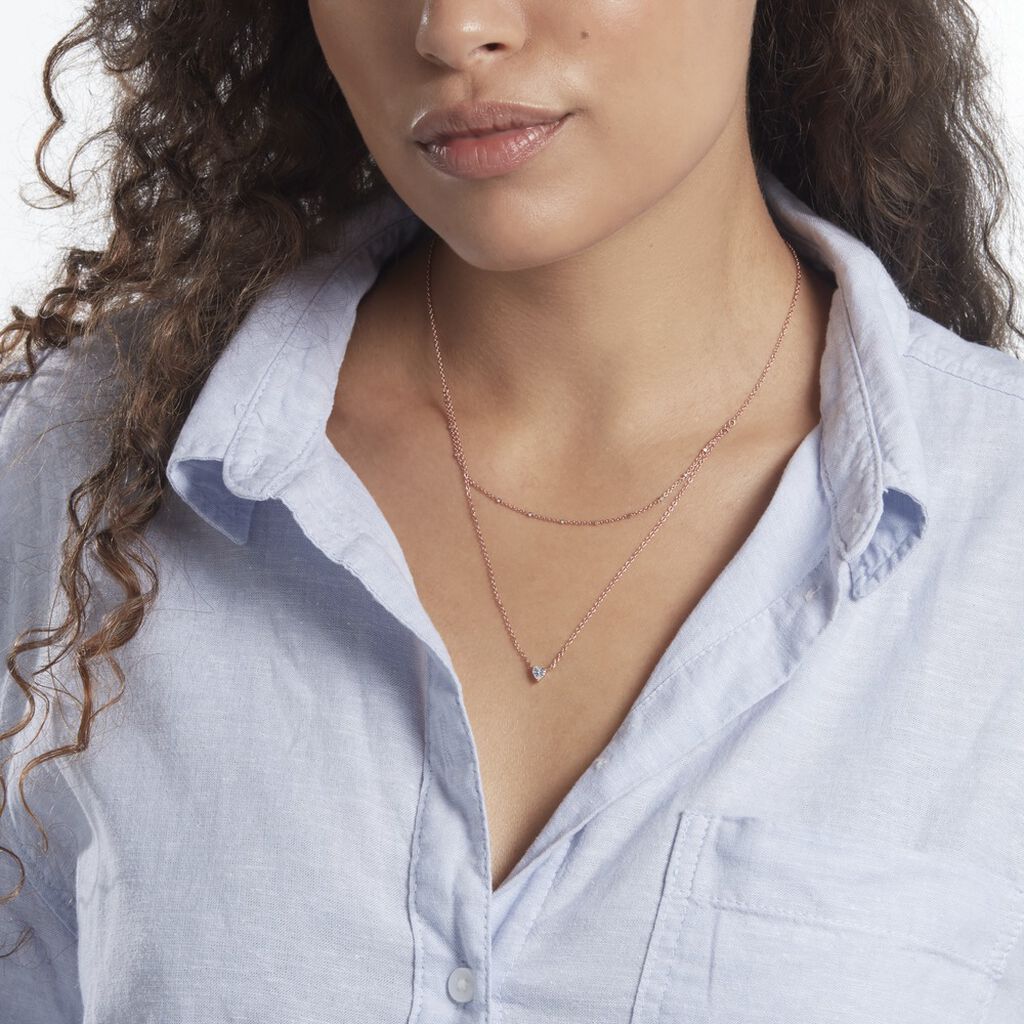 Collier Serres Argent Rose Oxyde De Zirconium
