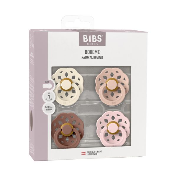 BiBs Boheme Fopspeen - Rond - 4 Stuks