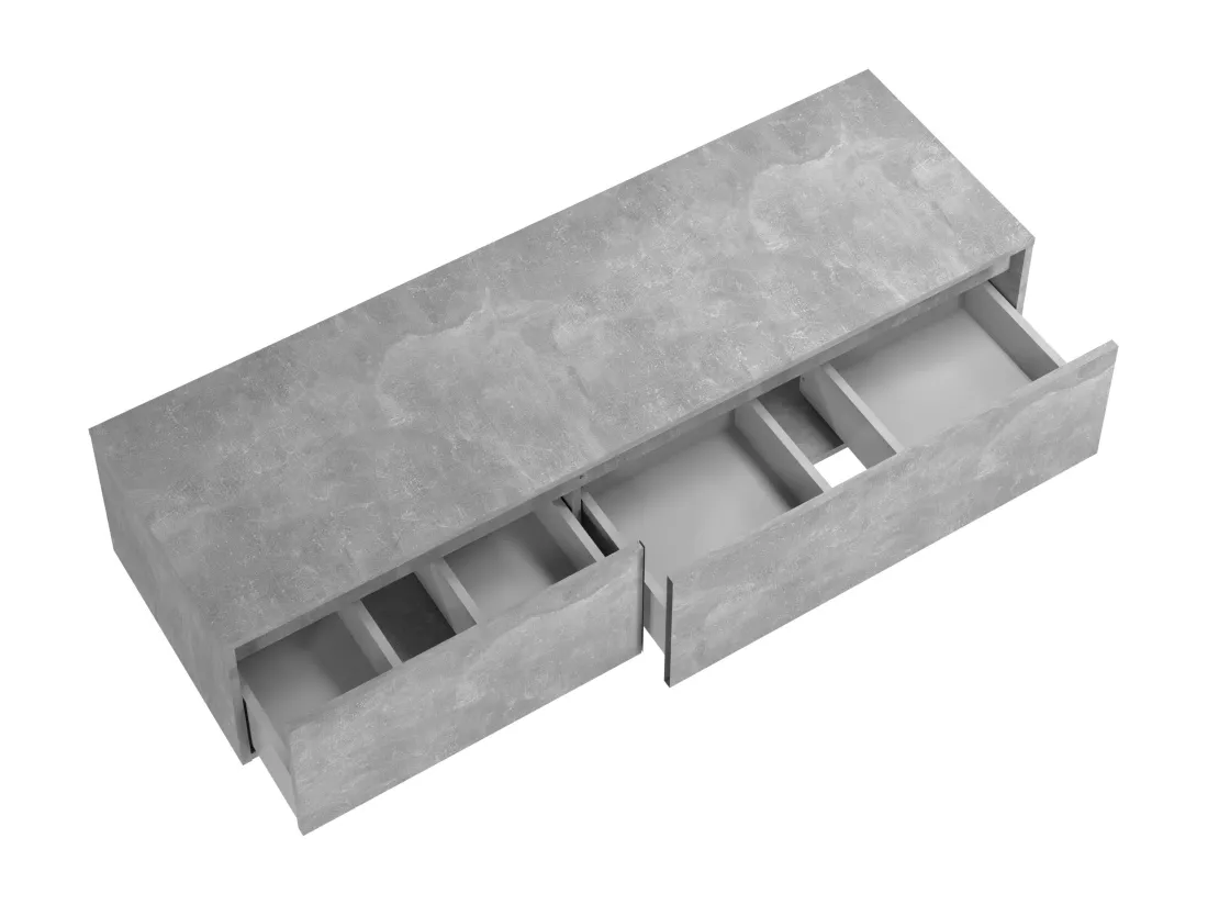 Meuble sous vasque suspendu - Coloris gris béton - L150 cm - ISAURE II