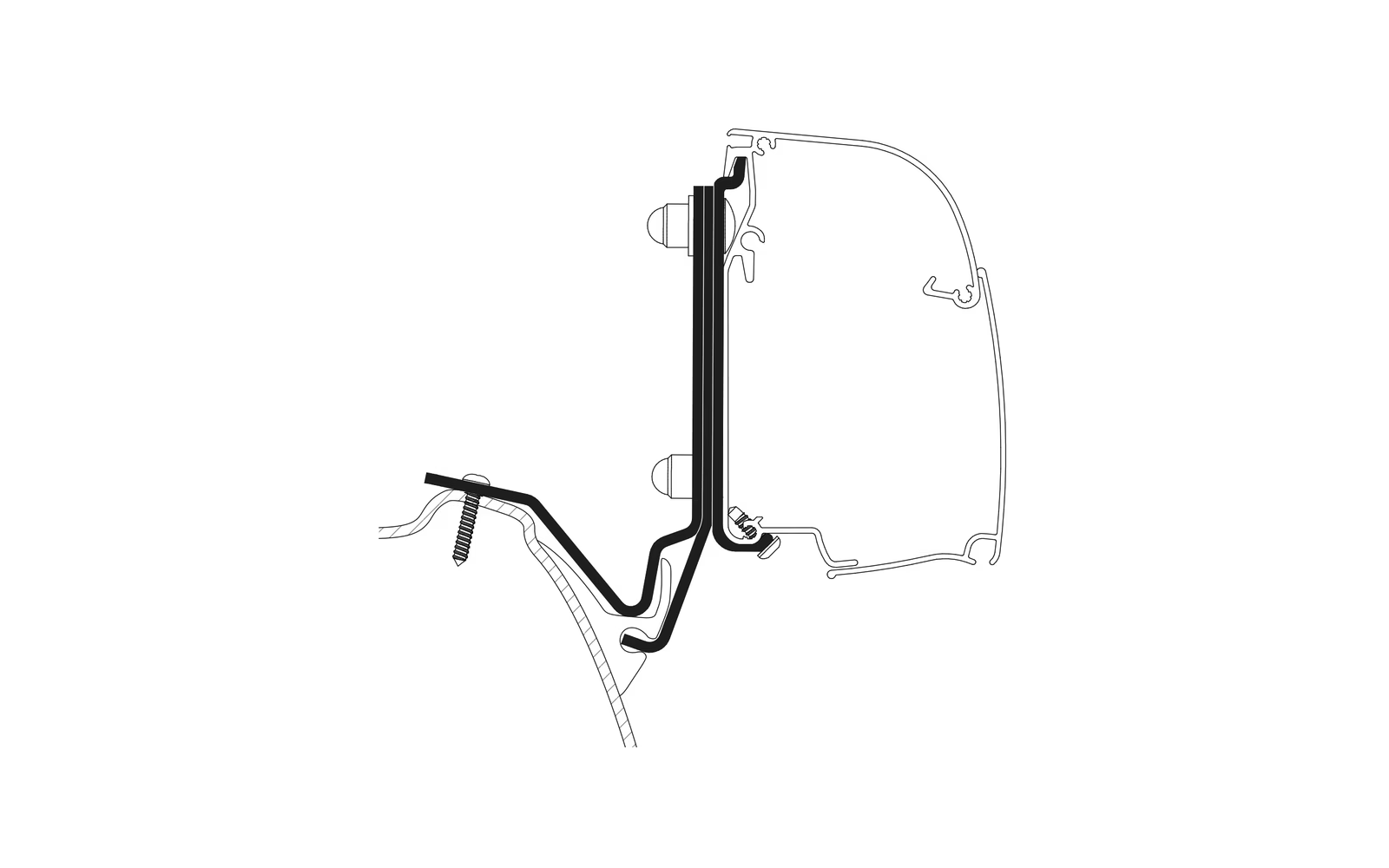 Thule Markisenadapter für Kepler One / Five / Six für Markise Thule 3200 3 Meter