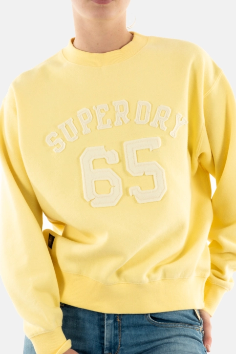 Sweat superdry applique athletic loose qlc pale yellow