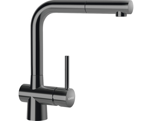 Keukenkraan met handdouche Schock Laios gun metal 517120