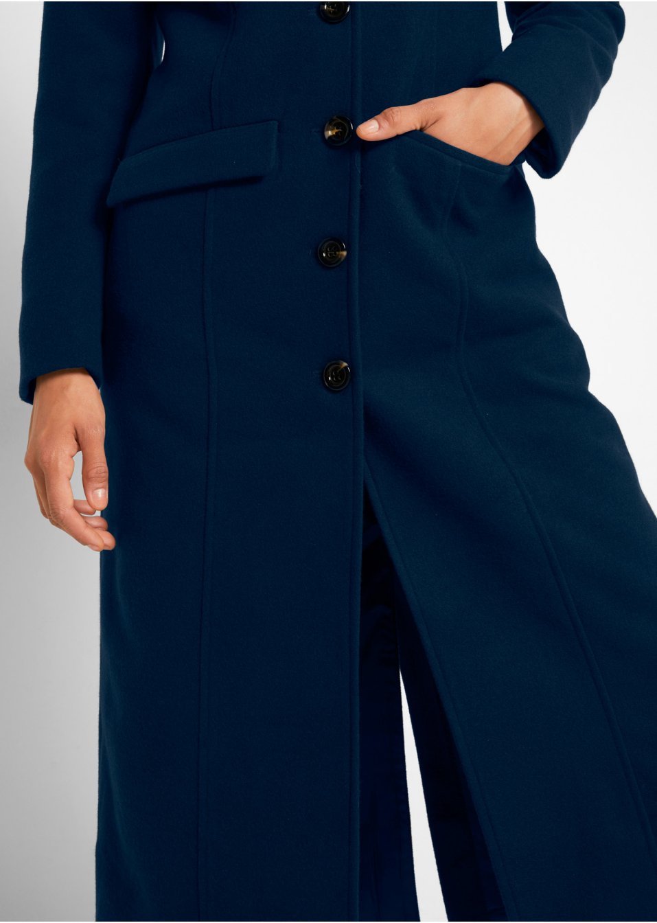 Manteau imitation laine extra long