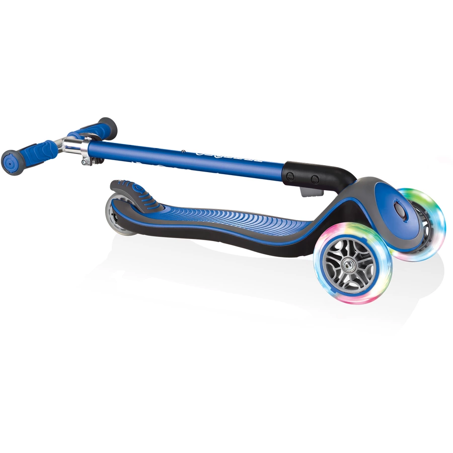 GLOBBER Scooter ELITE DELUXE LIGHTS mit Leuchtrollen, navy-blau