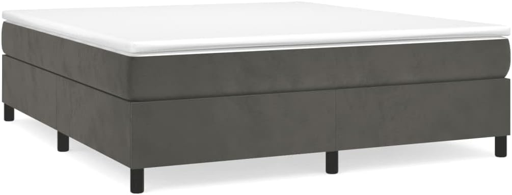 Kangmusi Bettgestell ohne Matratze Dunkelgrau 160x200 cm Samt, Grau 3121127