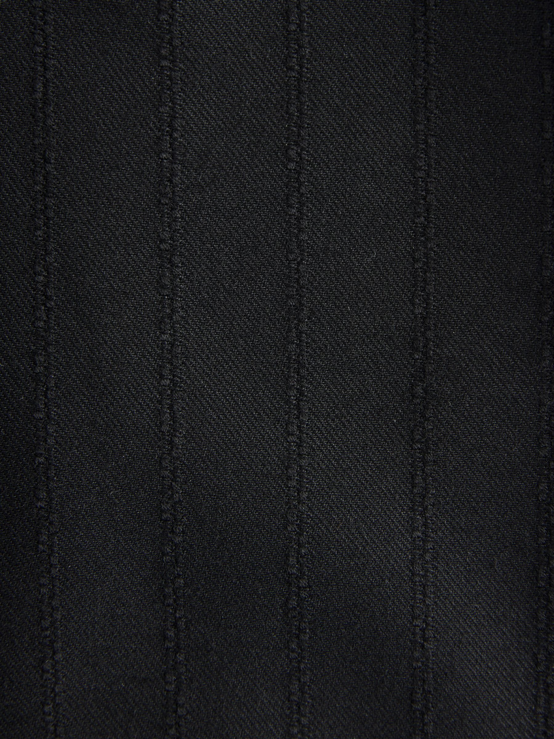 Zwart - Relaxed Fit Textured Stripe Tuxedo Suit Trousers