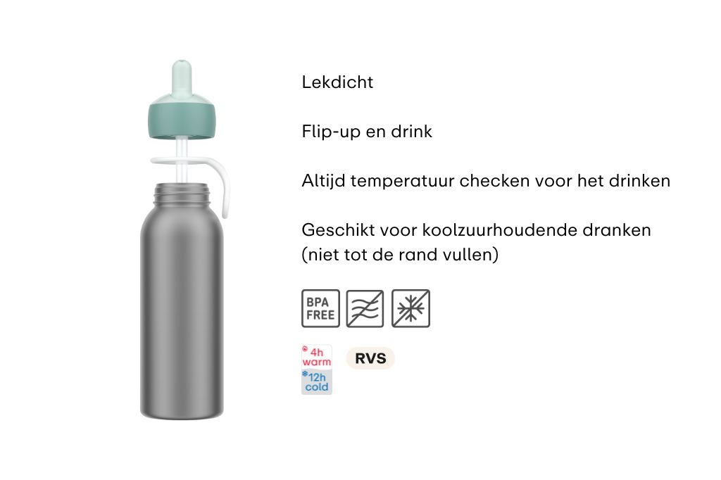 Mepal Campus flip-up 350 ml isoleerfles - Cool Pink