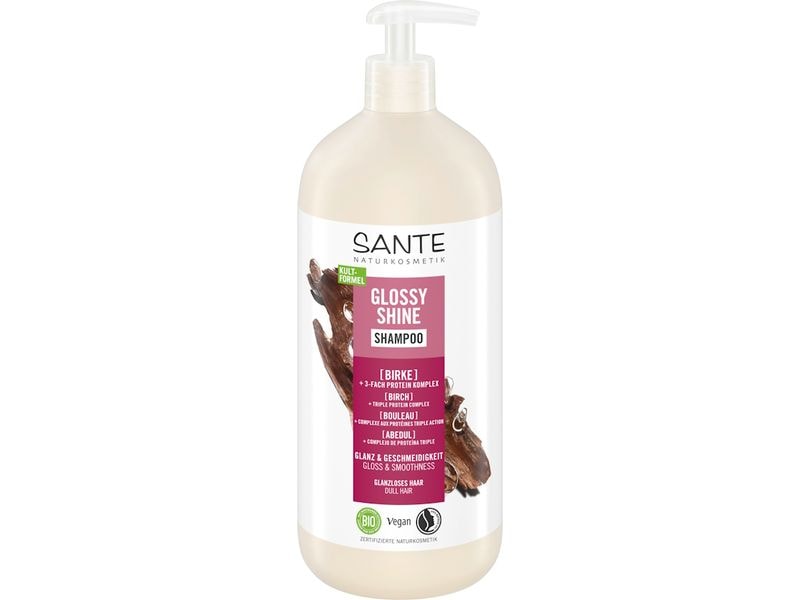 SANTE Shampoo Glossy Shine 950 ml Natürliches Haarshampoo sorgt für eine natürliche, kraftvolle Haarstruktur