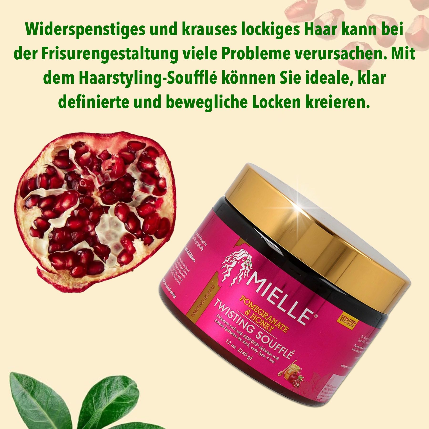Mielle Organics Haarmaske Pomegranate Honey Twisting Souffle für Haarpflege
