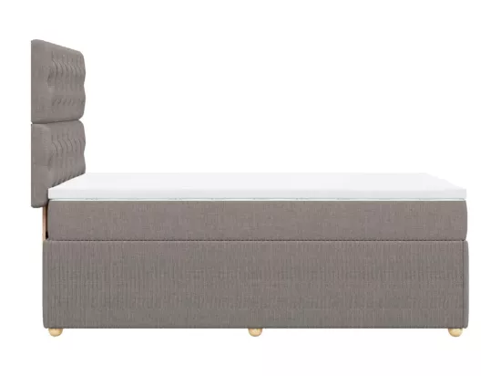 Sommier à lattes de lit avec matelas Taupe 90x190 cm Tissu
