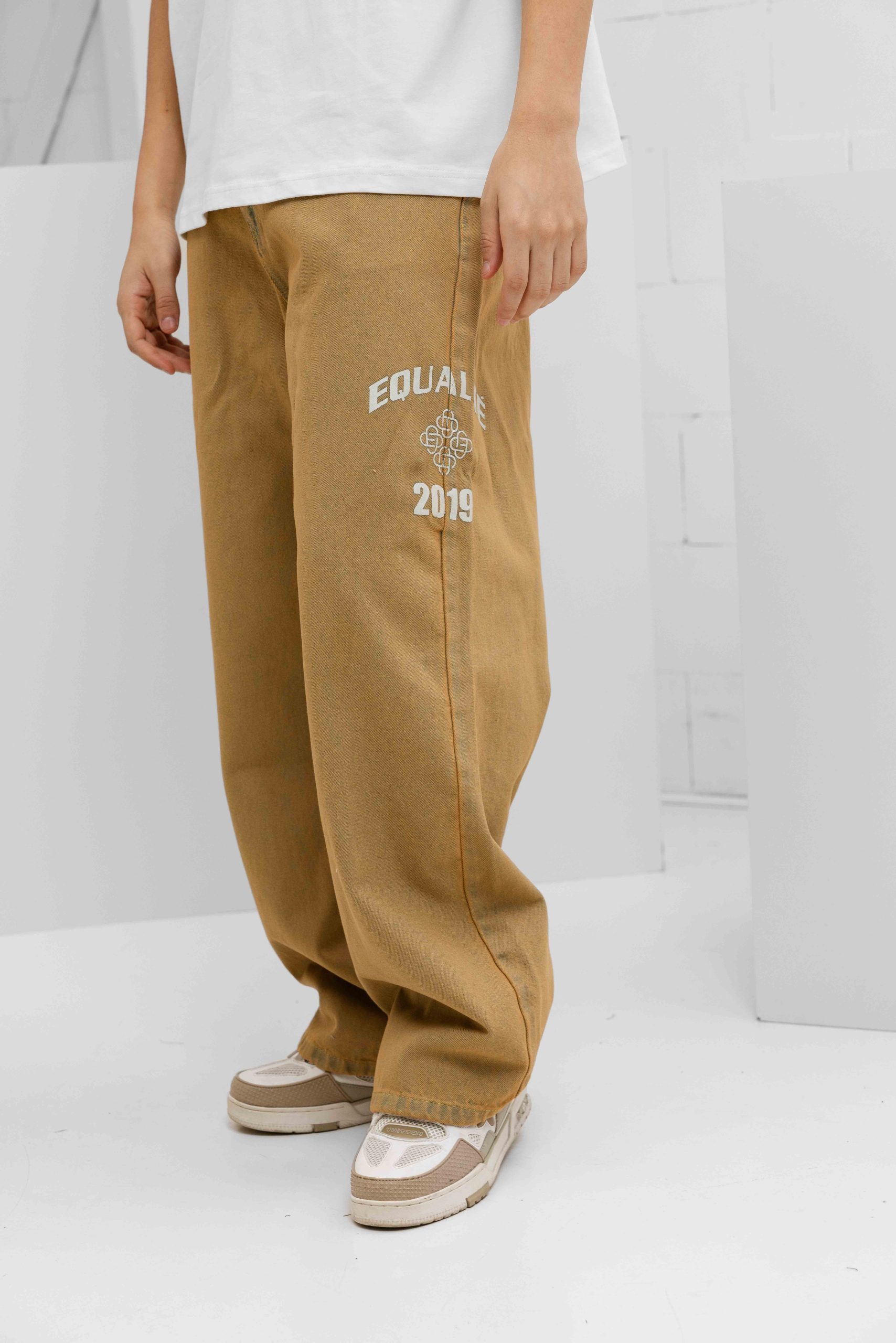Equalité Fem Baggy Jeans Heren Beige