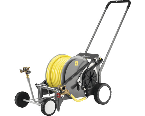 GEKA plus RW40 sproeiwagen inclusief 40 m slang, V 80 metalen cirkel- en sectorsproeiers, GEKA® plus messing fittingen voor een irrigatieoppervlak tot 1220 m²