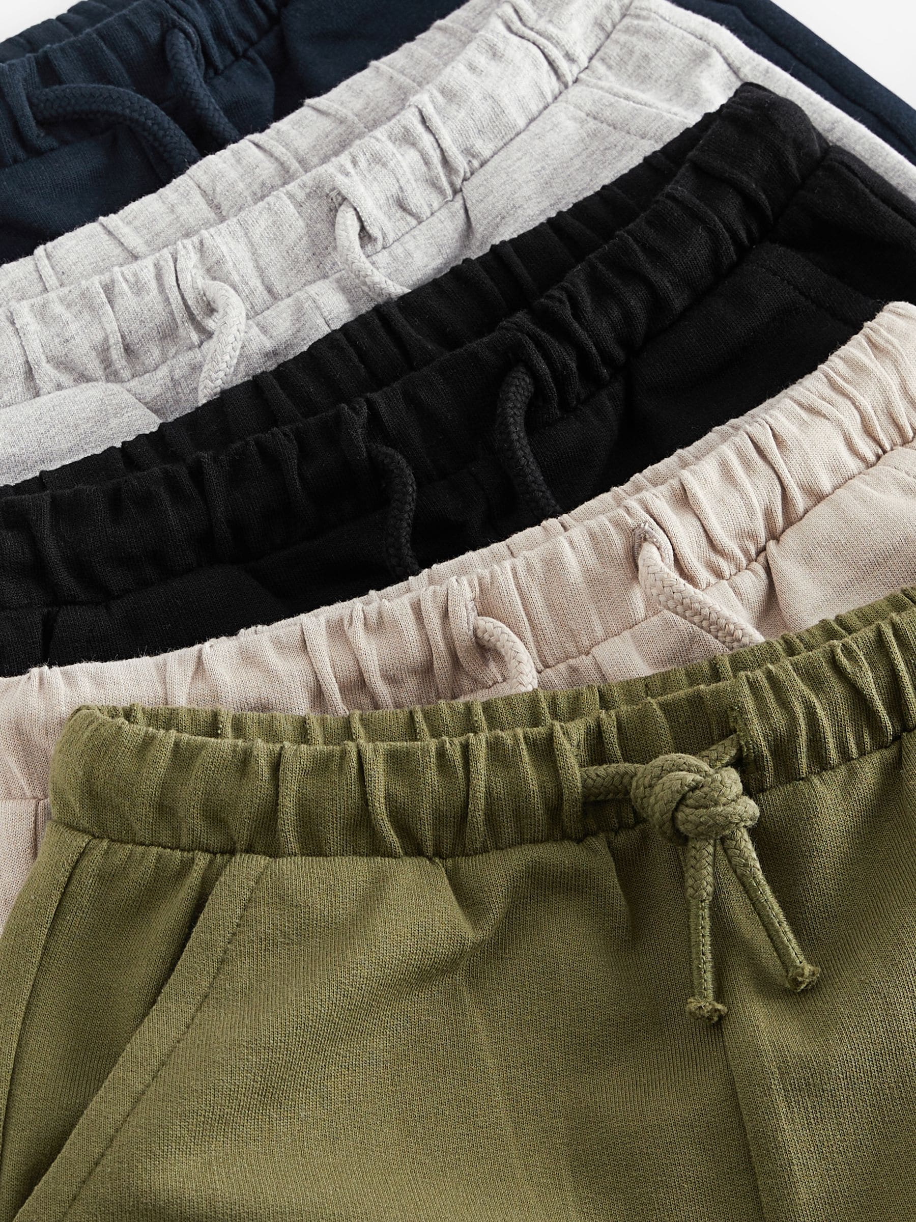 Kakigroen/grijs/zwart - Verpakking van 5 jersey shorts (3mnd -7jr)