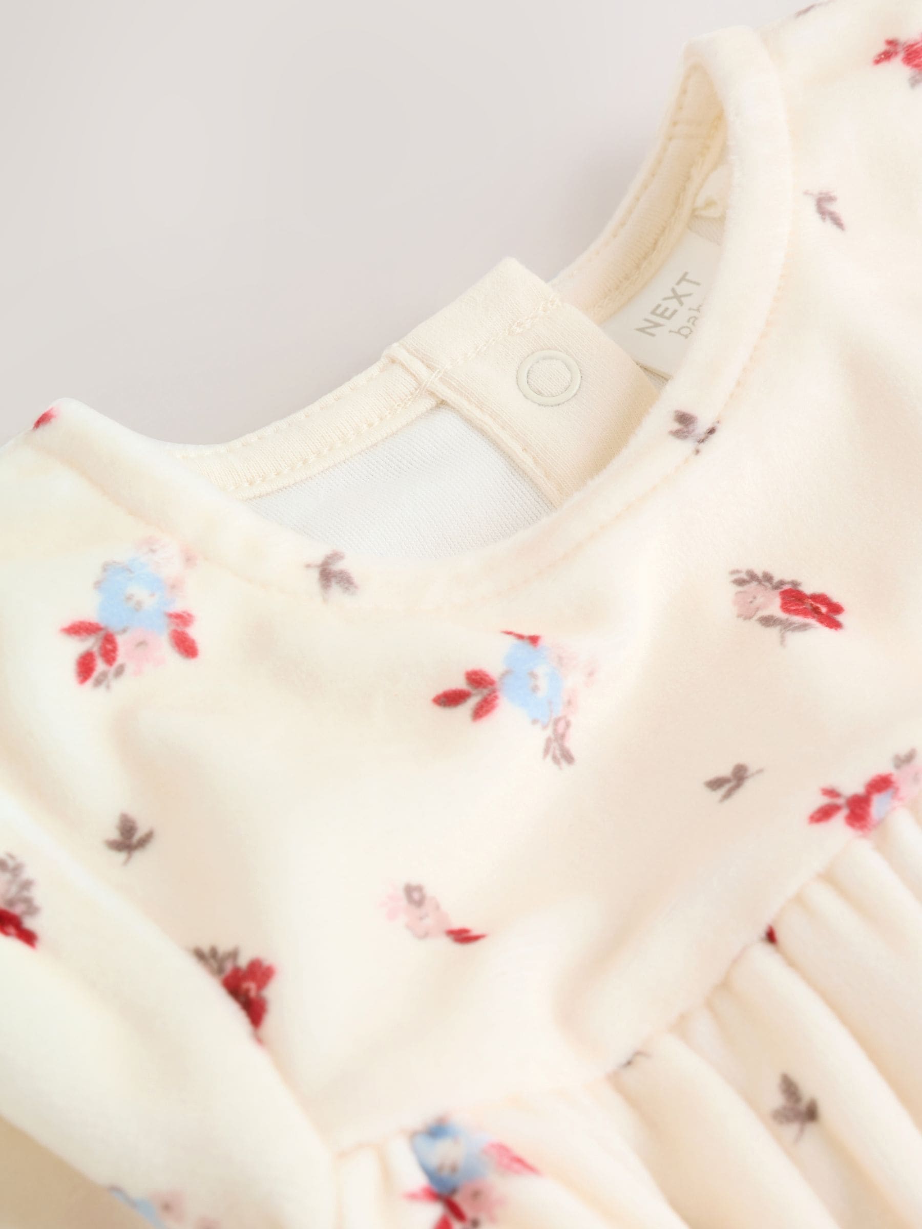 Crème met bloemetjesprint - 2 -delige Baby Set van velours Jurk met Lange mouwen en Panty''s (0mnd-2jr)