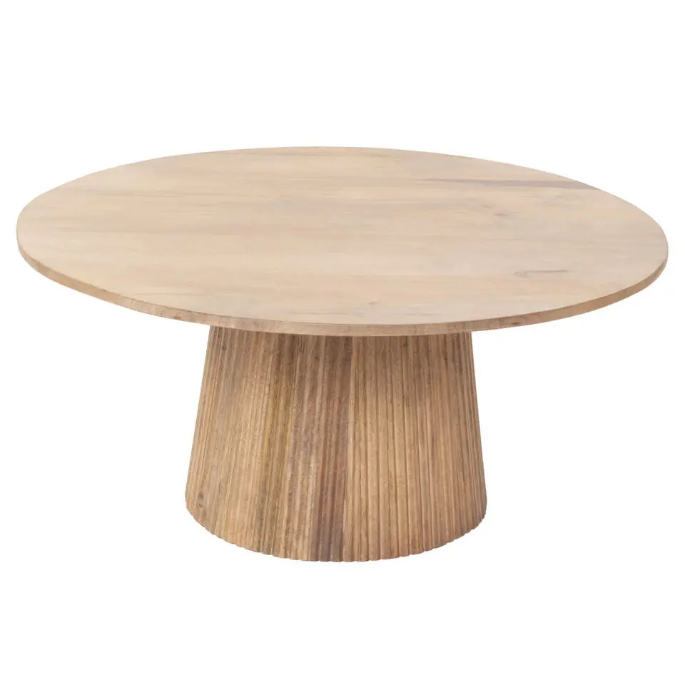 Salontafel Rond Naturel Hout - 80x80x38cm - Salvador