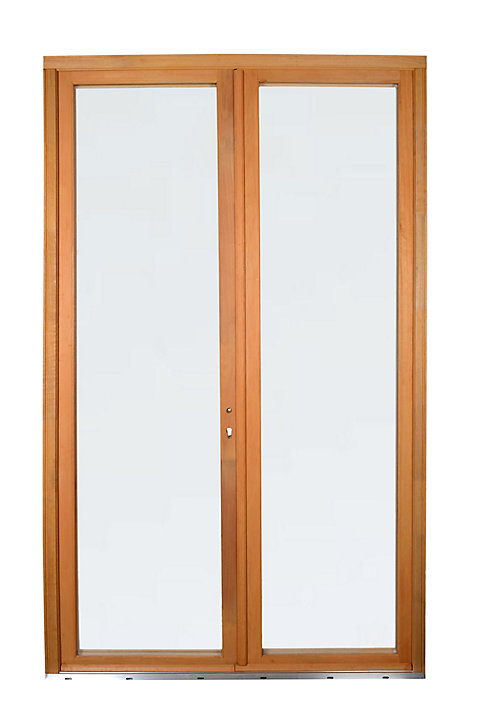 Porte fenêtre bois 2 vantaux GoodHome - l.120 x h.205 cm, tirant droit