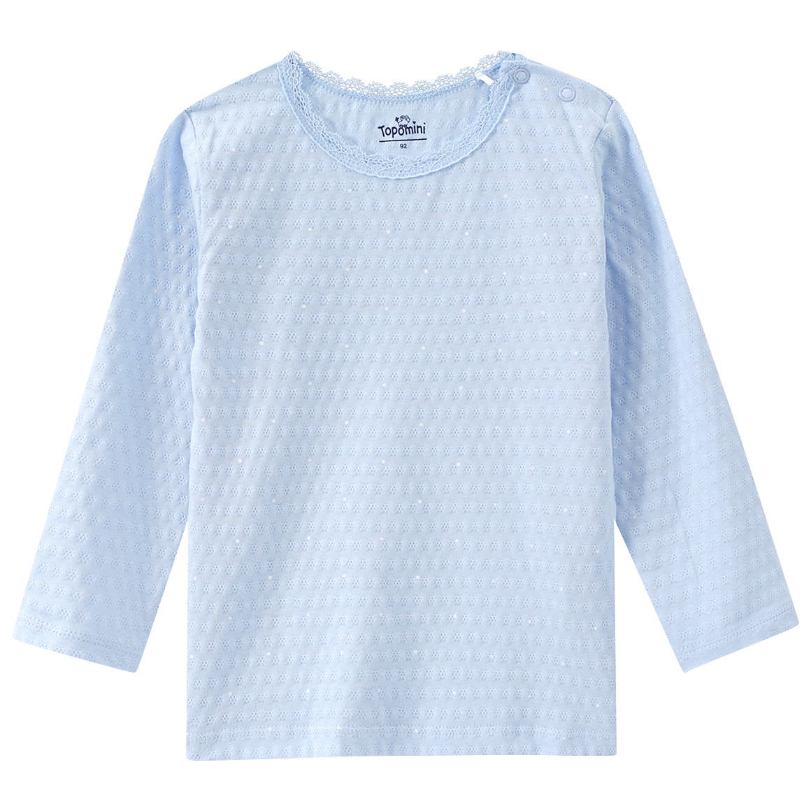Topomini Baby Langarmshirt aus Bio-Baumwolle hellblau