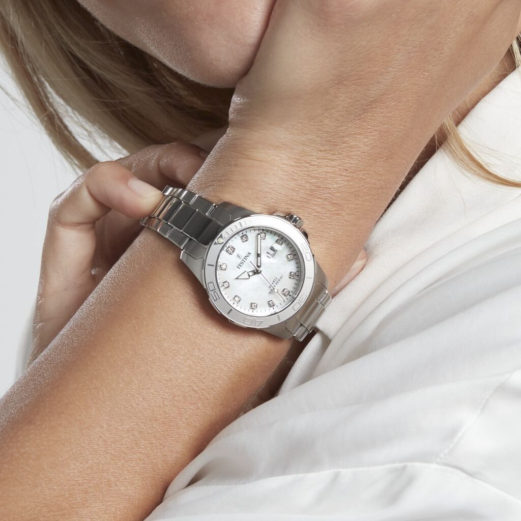 Montre Boyfriend Nacre Blanche