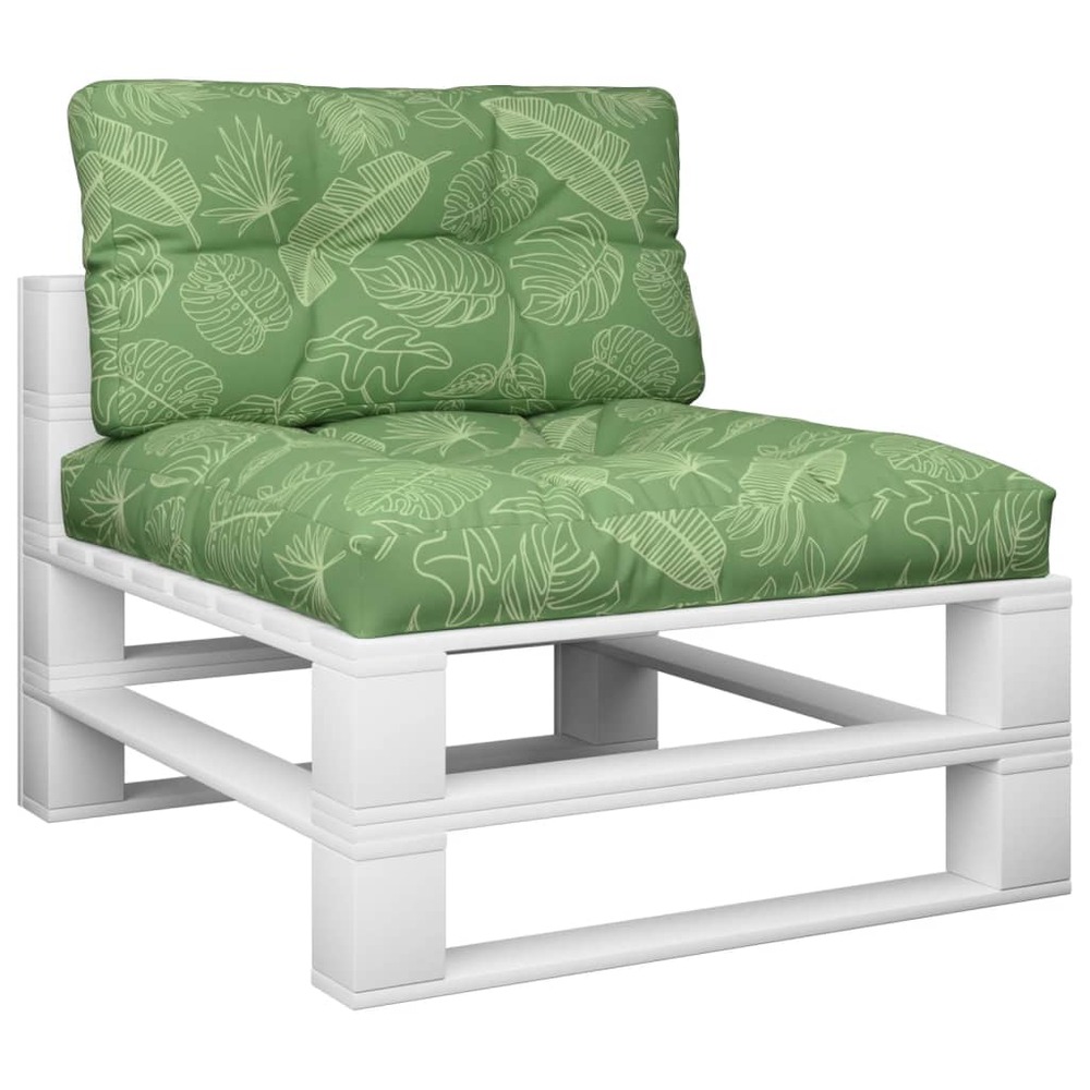 Coussins de palette 2 pcs motif de feuilles tissu