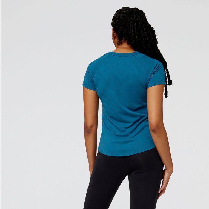 New Balance Dame T-shirts Q Speed Jacquard Short Sleeve Blå