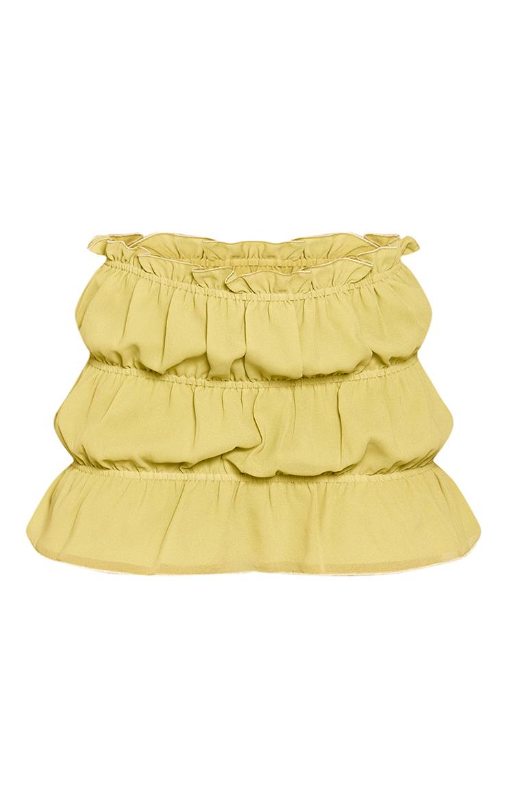 Citron Vert Ensemble Jupe Mini Froncée En Mousseline