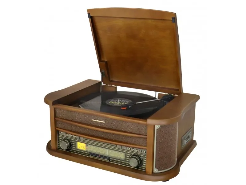 Soundmaster NR560, Træ, 33,45,78 rpm, FM, MW, CD, CD-R, CD-RW, 3,5 mm, 10 W