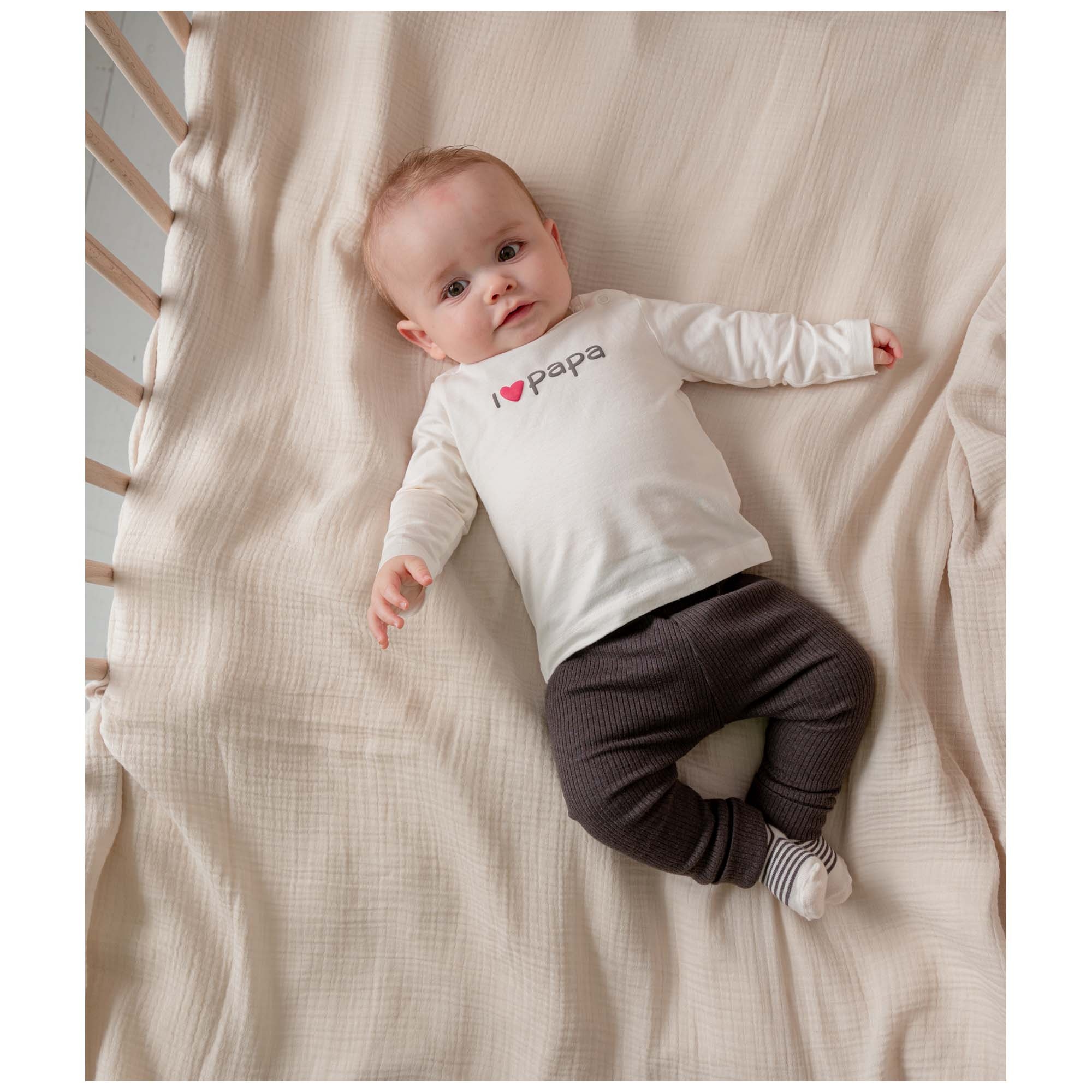 Prénatal newborn shirt papa lange mouwen tekst wit