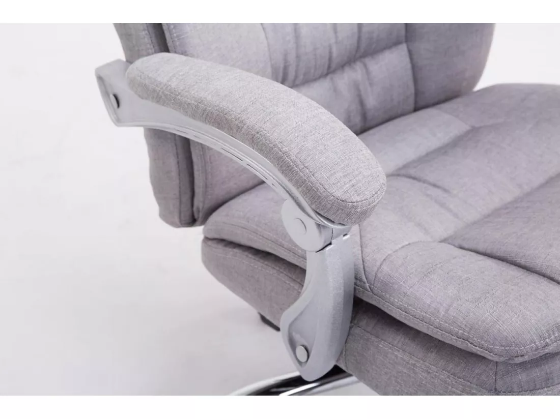 Chaise de bureau - Tissu - Gris - XL Troy