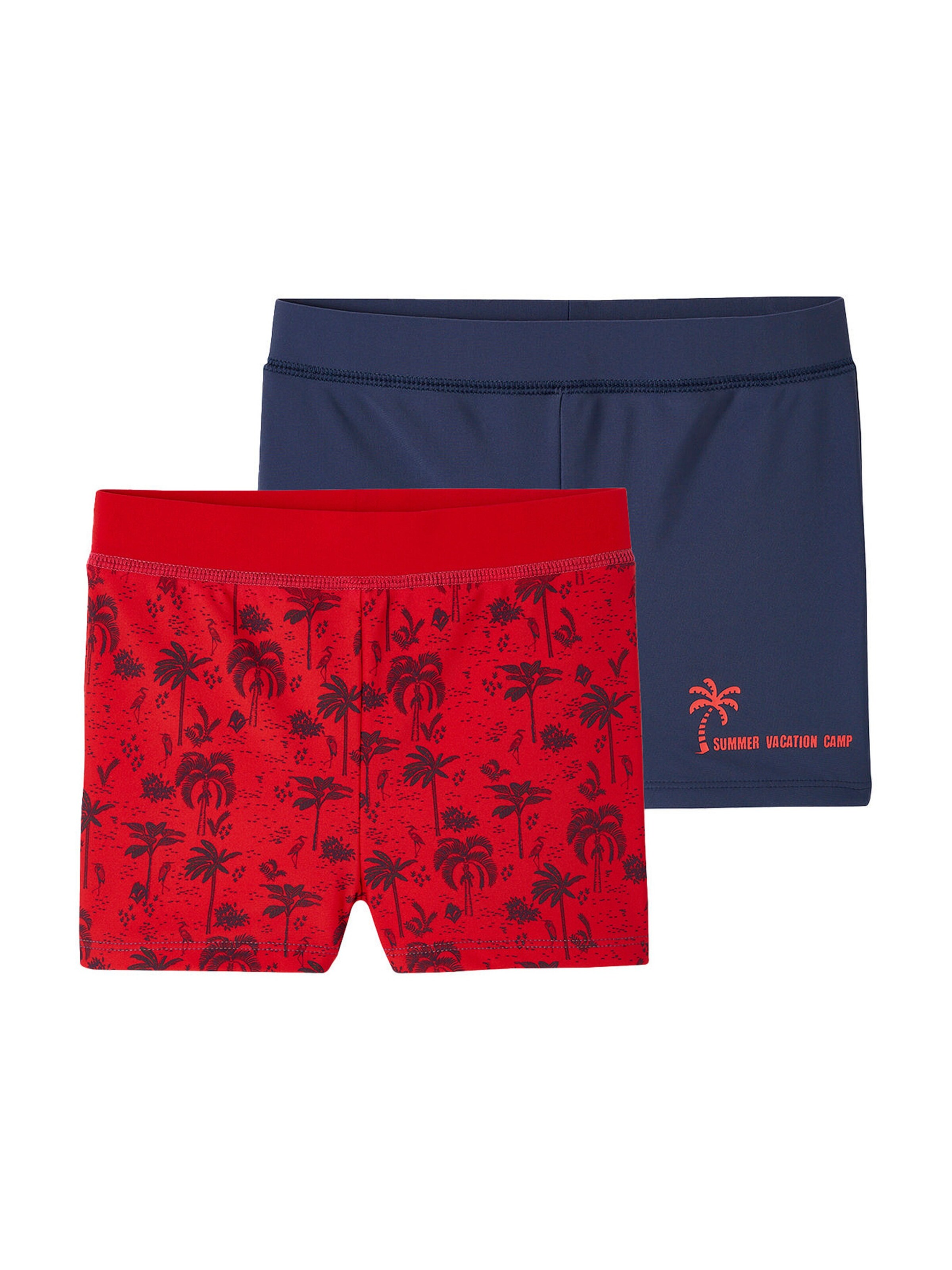 Vertbaudet 2er-Pack Jungen Badehosen rot bedruckt