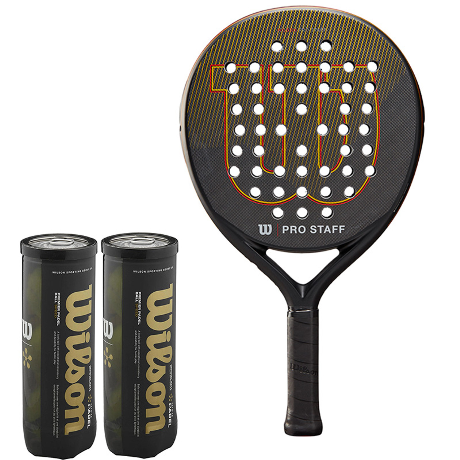 Wilson Pro Staff V2 Black/Red/Yellow + Ballen