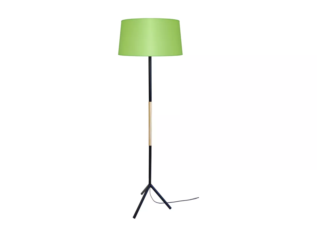 Lampadaire droit métal vert 160 cm.